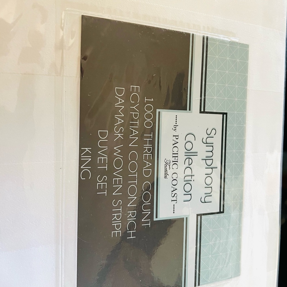 King size Duvet Set .1000 thread count . 1 duvet king , 2 king shams - Picture 2 of 2